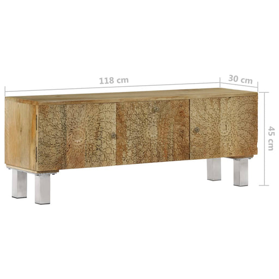 Tv-meubel 118x30x45 cm massief mangohout MeubelReus