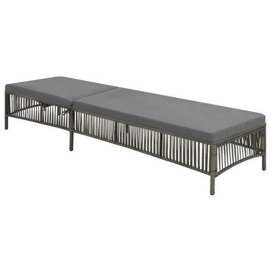 Ligbed met kussen poly rattan grijs MeubelReus