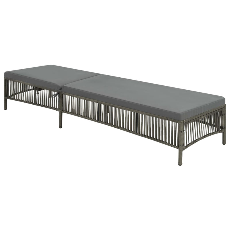 Ligbed met kussen poly rattan grijs MeubelReus