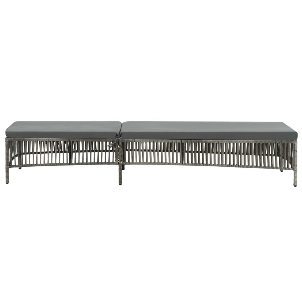 Ligbed met kussen poly rattan grijs MeubelReus