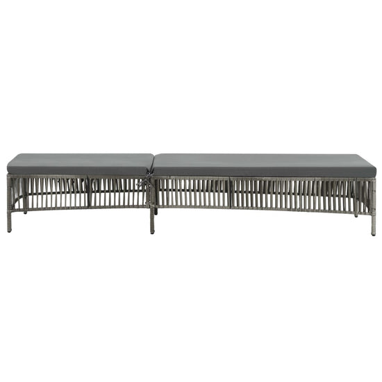 Ligbed met kussen poly rattan grijs MeubelReus