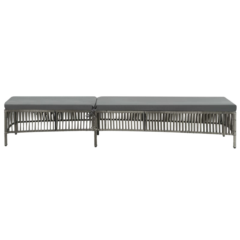 Ligbed met kussen poly rattan grijs MeubelReus