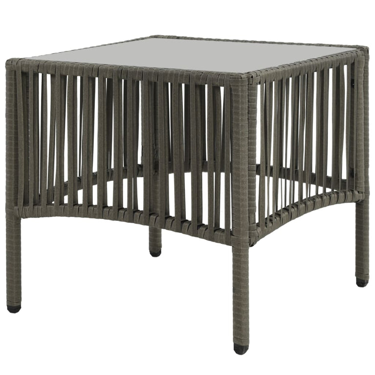 Ligbedden 2 st met tafel poly rattan grijs MeubelReus