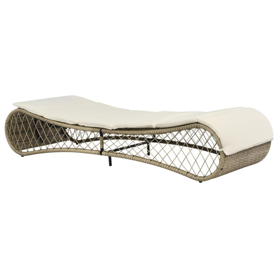 Ligbed met kussen poly rattan grijs MeubelReus