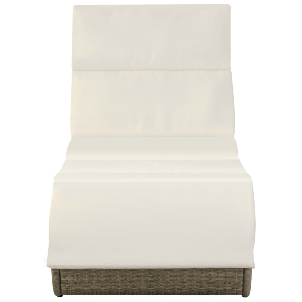 Ligbed met kussen poly rattan grijs MeubelReus