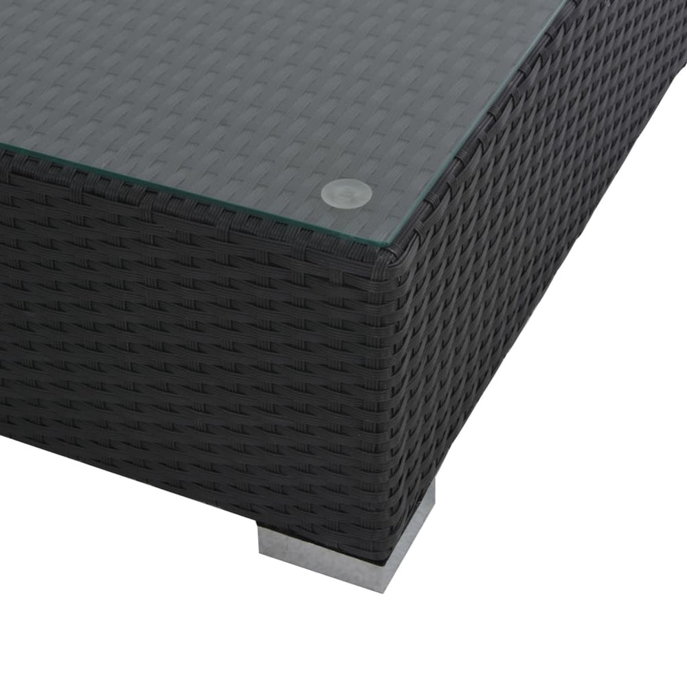 6-delige Loungeset met kussens poly rattan zwart MeubelReus