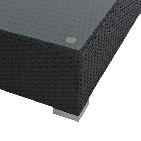 6-delige Loungeset met kussens poly rattan zwart MeubelReus