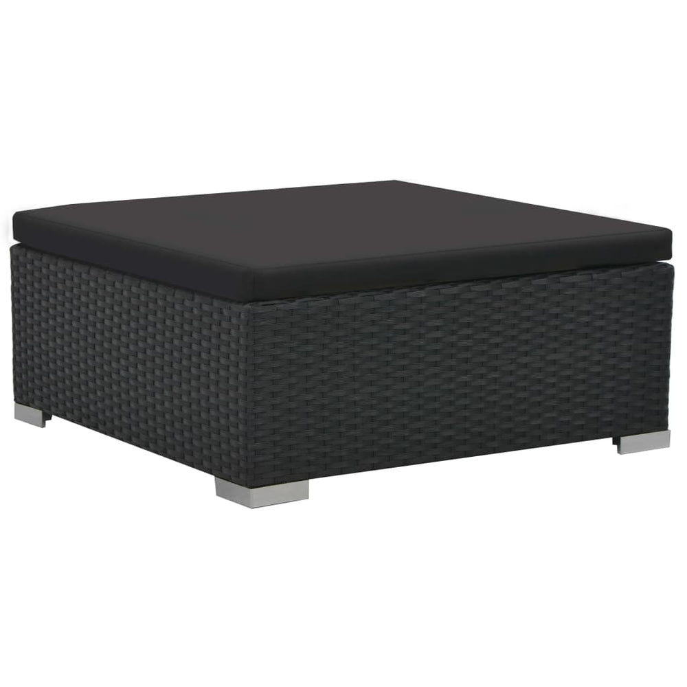 6-delige Loungeset met kussens poly rattan zwart MeubelReus