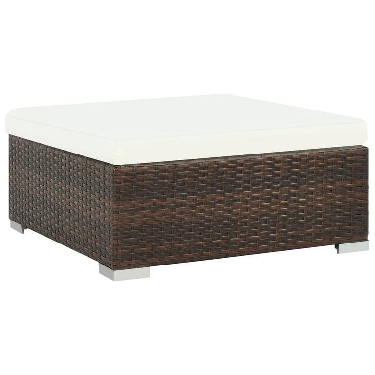 7-delige Loungeset met kussens poly rattan bruin MeubelReus