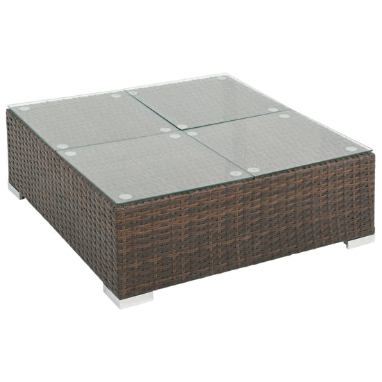 7-delige Loungeset met kussens poly rattan bruin MeubelReus
