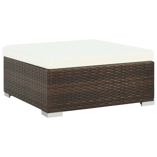 7-delige Loungeset met kussens poly rattan bruin MeubelReus