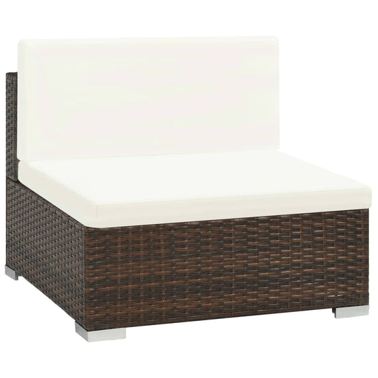 6-delige Loungeset met kussens poly rattan bruin MeubelReus