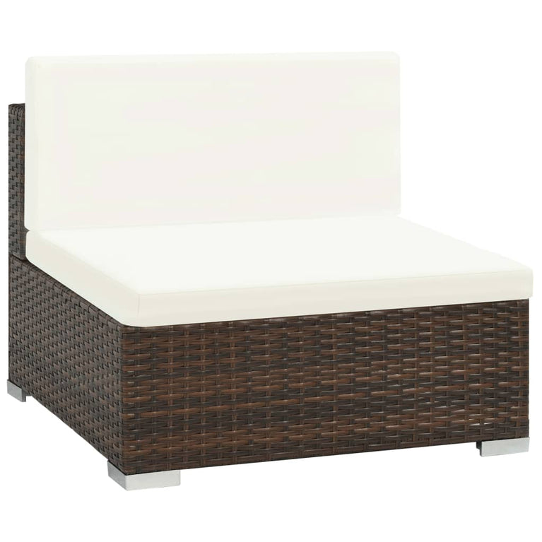 6-delige Loungeset met kussens poly rattan bruin MeubelReus