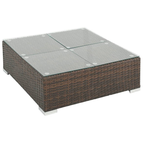 6-delige Loungeset met kussens poly rattan bruin MeubelReus