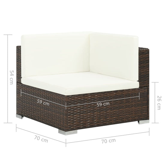 6-delige Loungeset met kussens poly rattan bruin MeubelReus