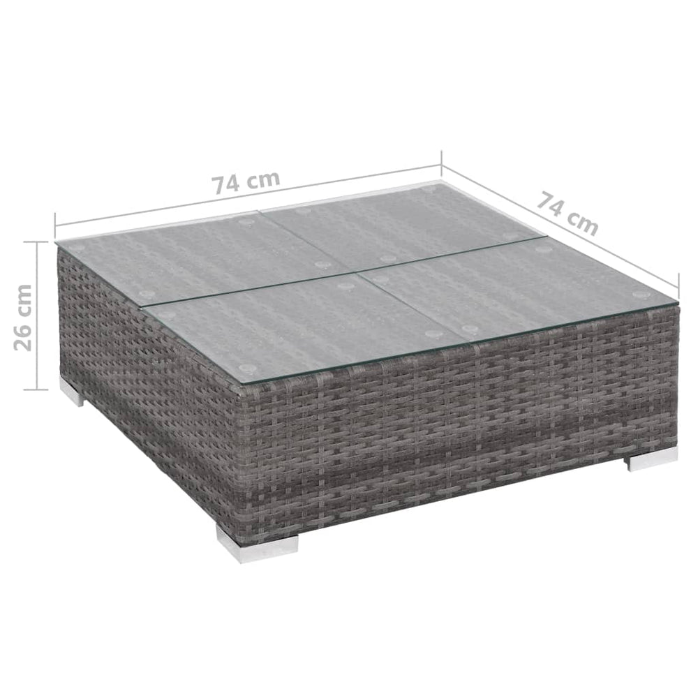 6-delige Loungeset met kussens poly rattan grijs MeubelReus