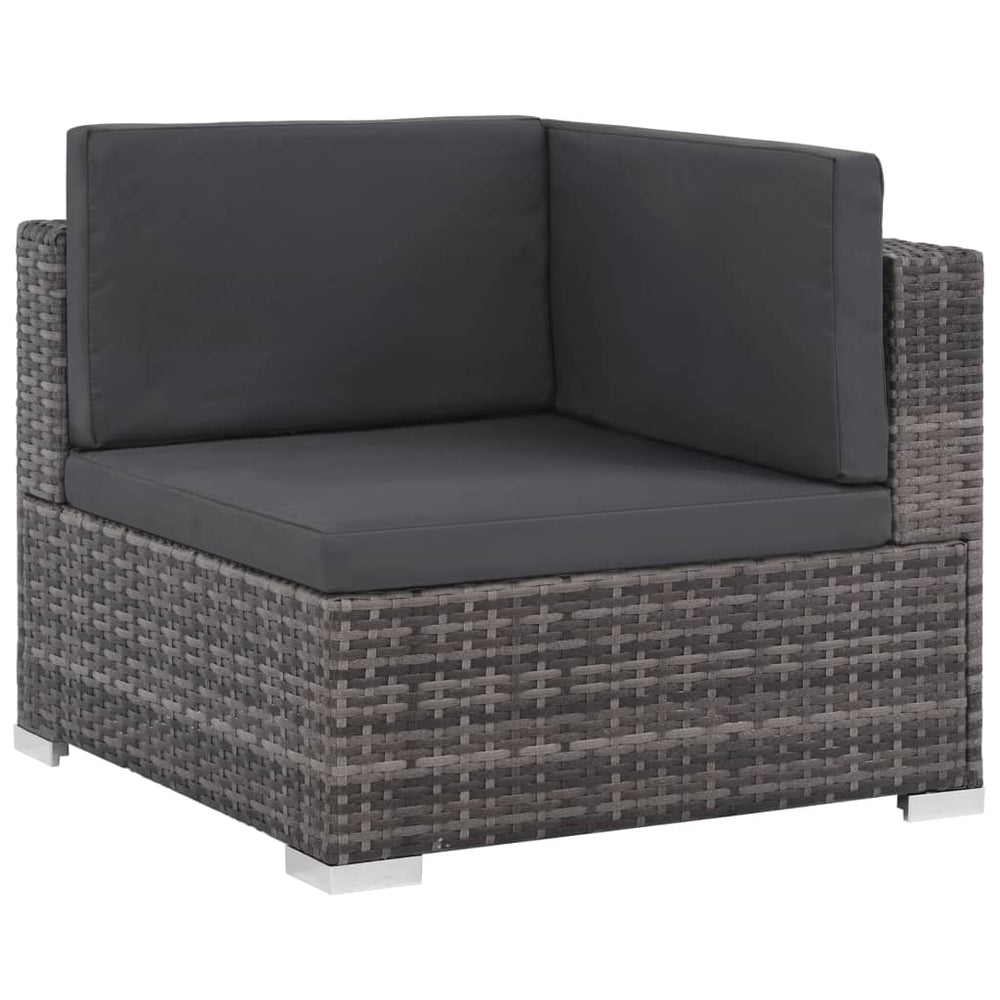 6-delige Loungeset met kussens poly rattan grijs MeubelReus