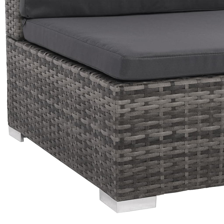 6-delige Loungeset met kussens poly rattan grijs MeubelReus