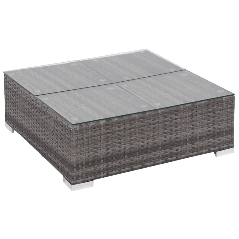 6-delige Loungeset met kussens poly rattan grijs MeubelReus