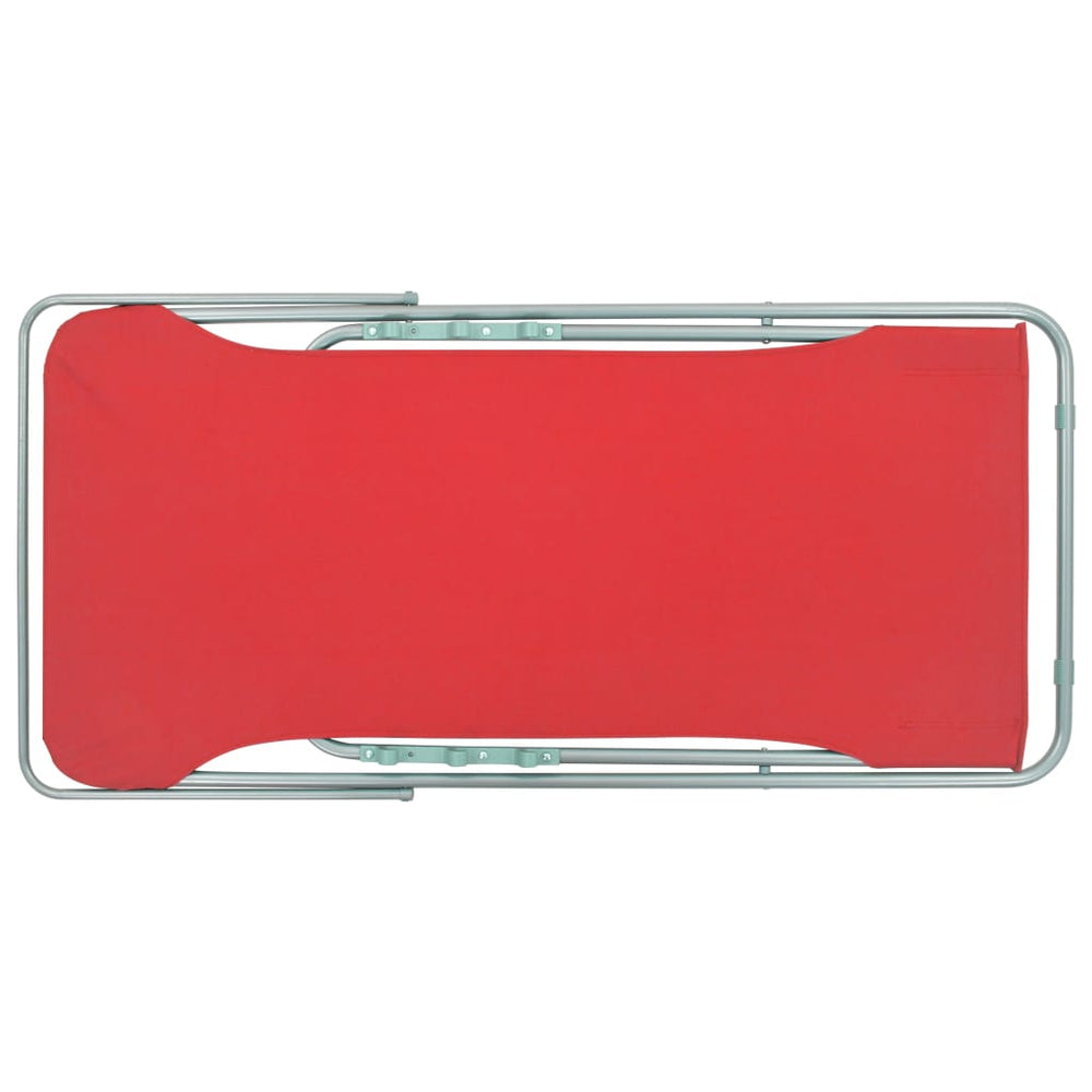 Strandstoelen inklapbaar 2 st staal en oxford stof rood MeubelReus