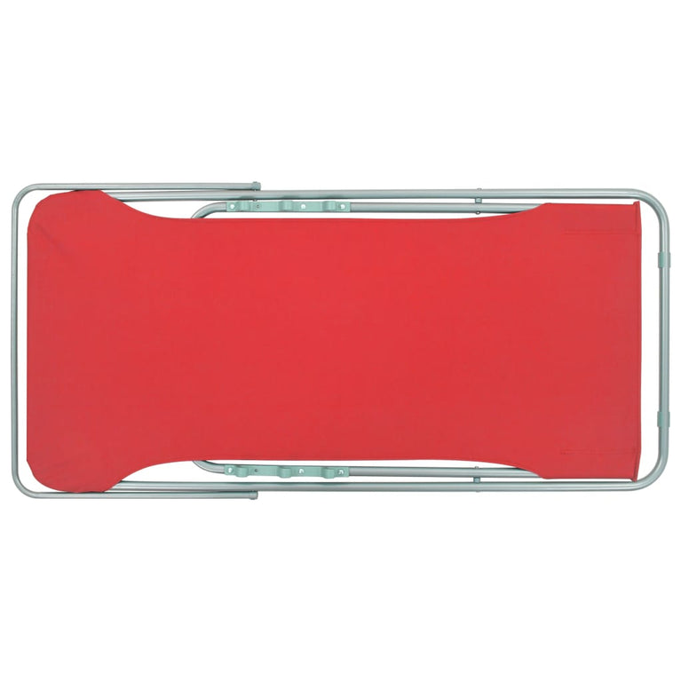 Strandstoelen inklapbaar 2 st staal en oxford stof rood MeubelReus