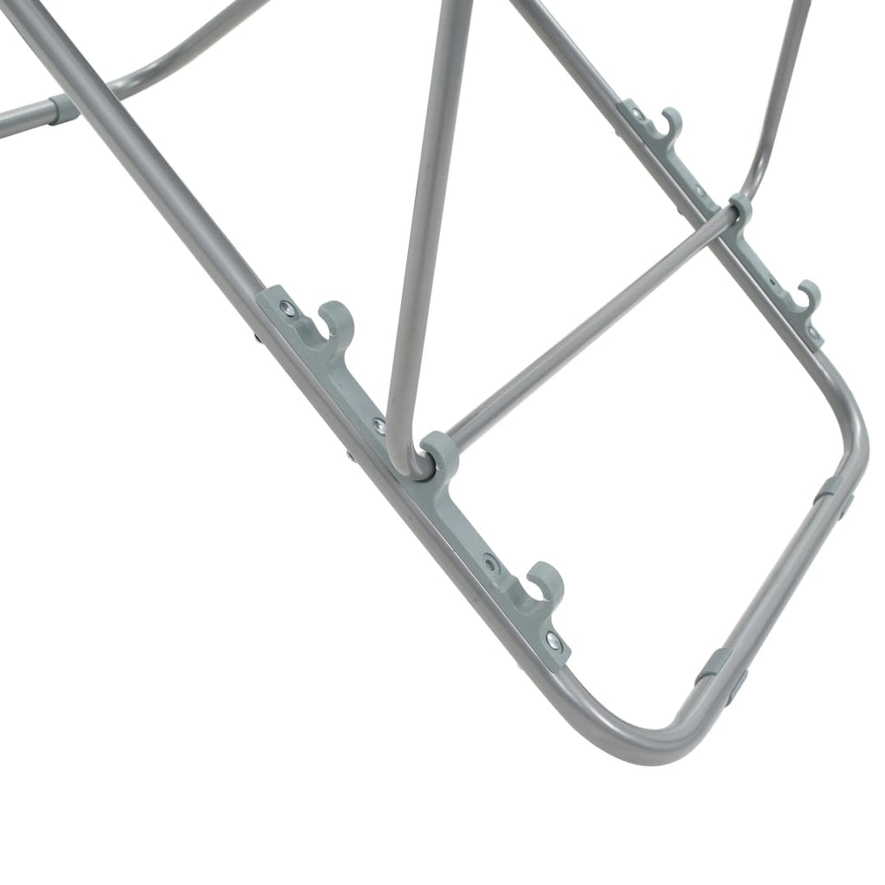 Strandstoelen inklapbaar 2 st staal en oxford stof grijs MeubelReus