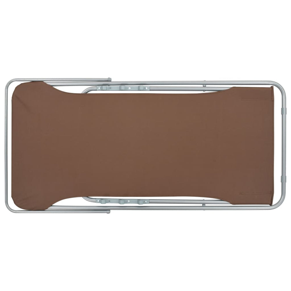 Strandstoelen inklapbaar 2 st staal en oxford stof bruin MeubelReus