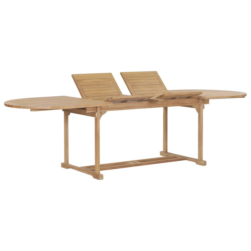 Tuintafel verlengbaar ovaal 180-280x100x75 cm massief teakhout MeubelReus