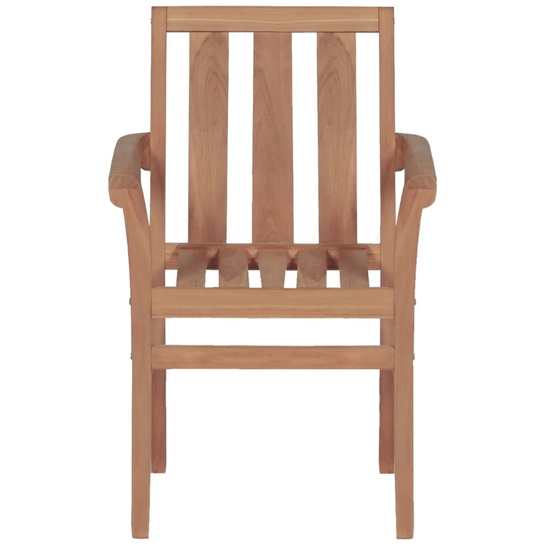 Tuinstoelen stapelbaar 2 st massief teakhout MeubelReus