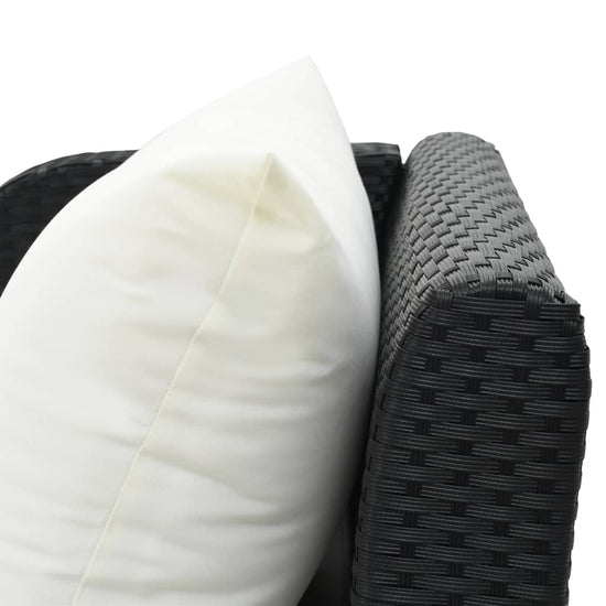Ligbed met kussen poly rattan zwart MeubelReus