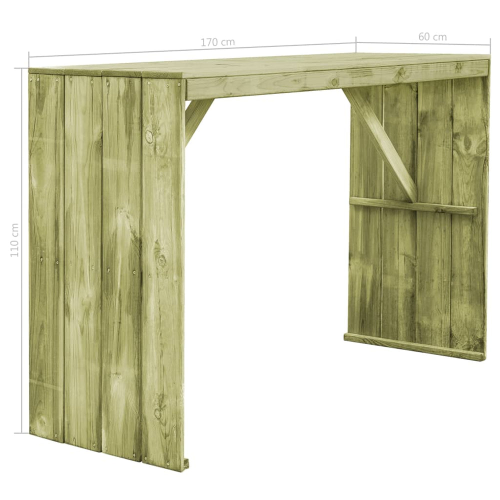 Bartafel 170x60x110 cm geïmpregneerd grenenhout MeubelReus