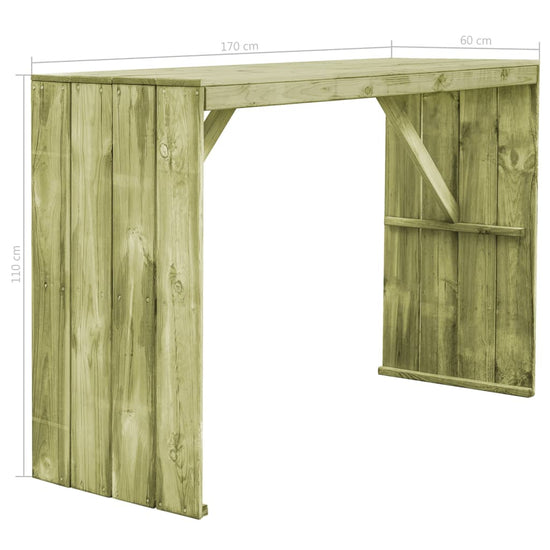 Bartafel 170x60x110 cm geïmpregneerd grenenhout MeubelReus