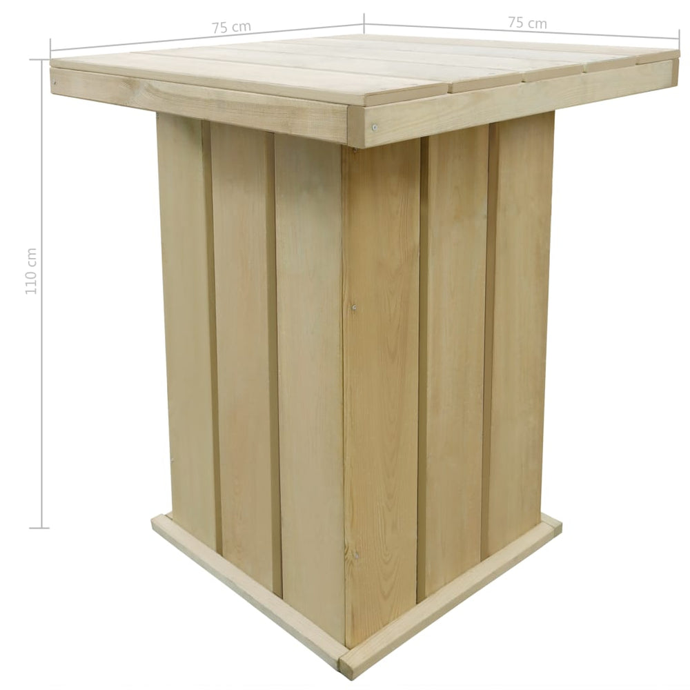 Bartafel 75x75x110 cm geïmpregneerd grenenhout MeubelReus