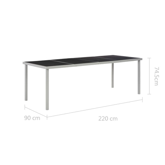 Tuintafel 220x90x74,5 cm staal zwart MeubelReus