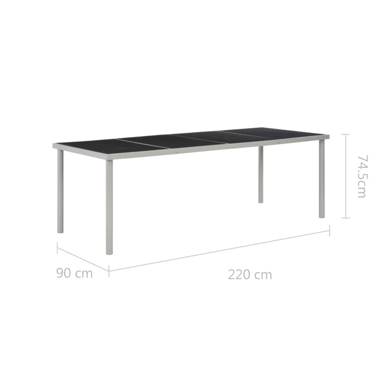 Tuintafel 220x90x74,5 cm staal zwart MeubelReus