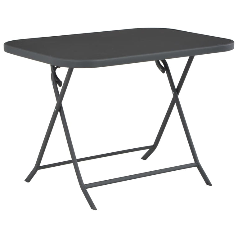 Tuintafel inklapbaar 100x75x72 cm glas en staal grijs MeubelReus