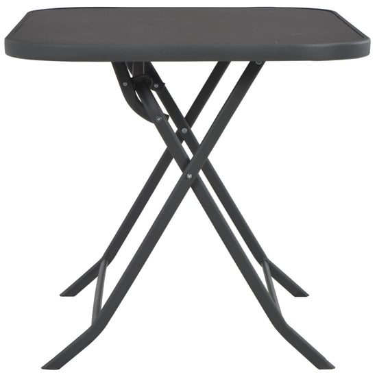 Tuintafel inklapbaar 100x75x72 cm glas en staal grijs MeubelReus