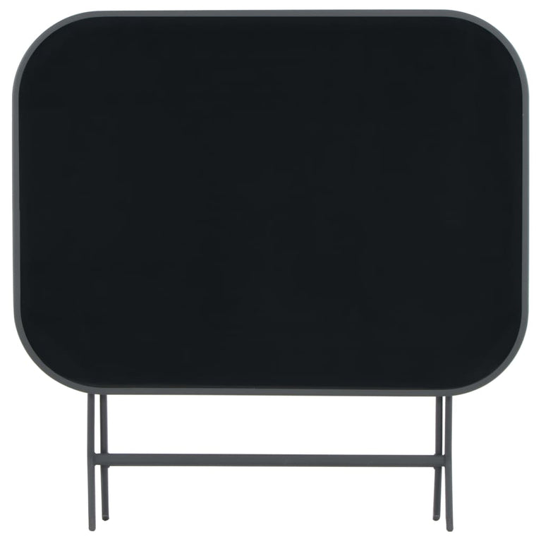 Tuintafel inklapbaar 100x75x72 cm glas en staal grijs MeubelReus