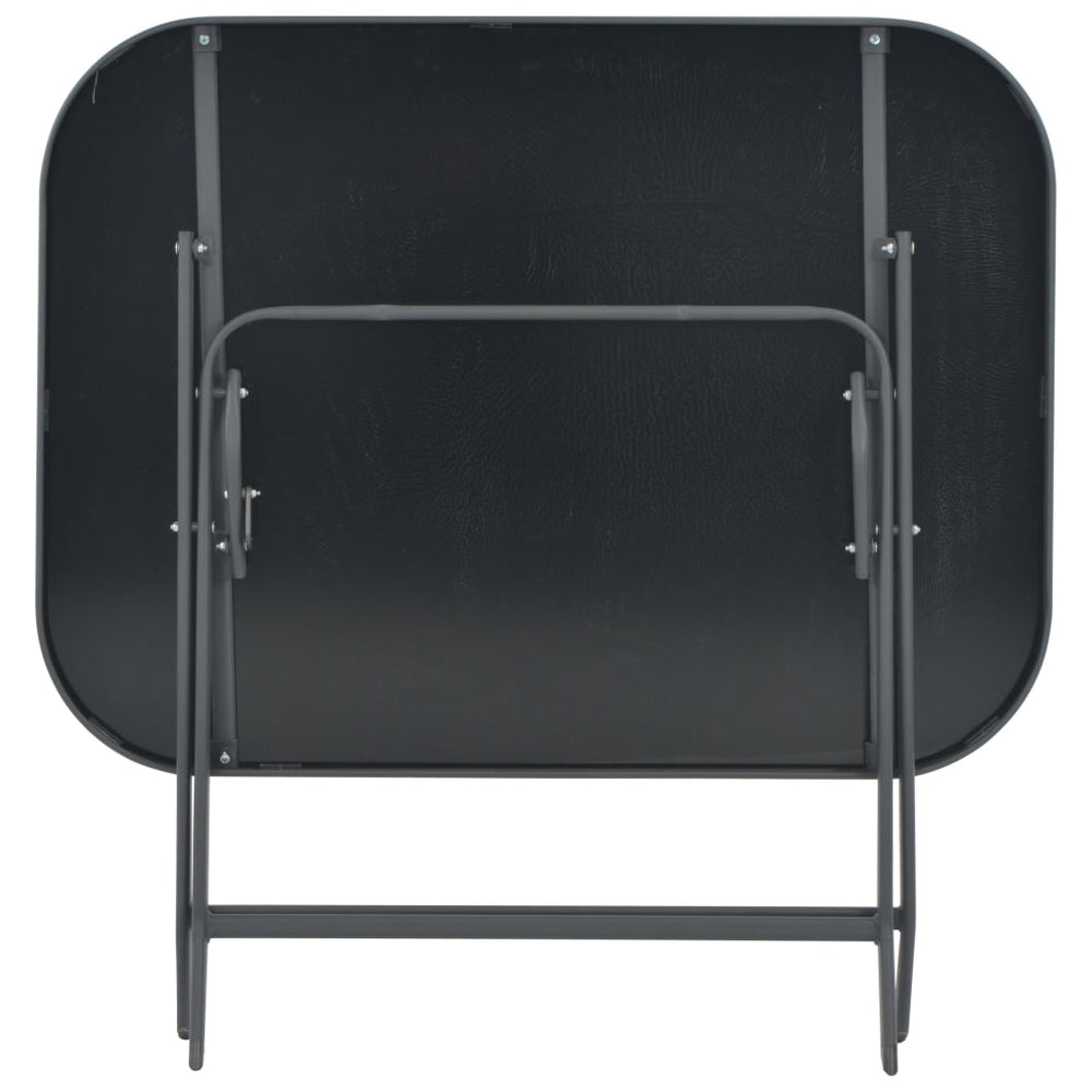 Tuintafel inklapbaar 100x75x72 cm glas en staal grijs MeubelReus