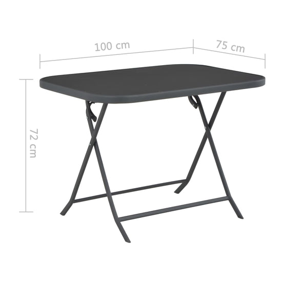 Tuintafel inklapbaar 100x75x72 cm glas en staal grijs MeubelReus