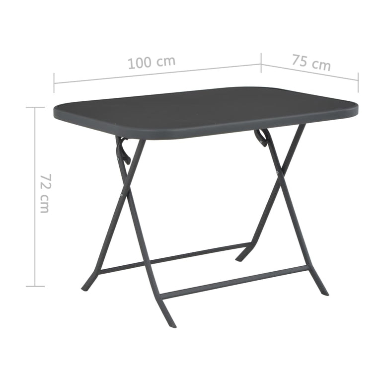 Tuintafel inklapbaar 100x75x72 cm glas en staal grijs MeubelReus