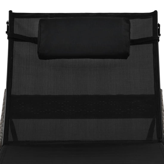 Ligbed met kussen poly rattan bruin MeubelReus