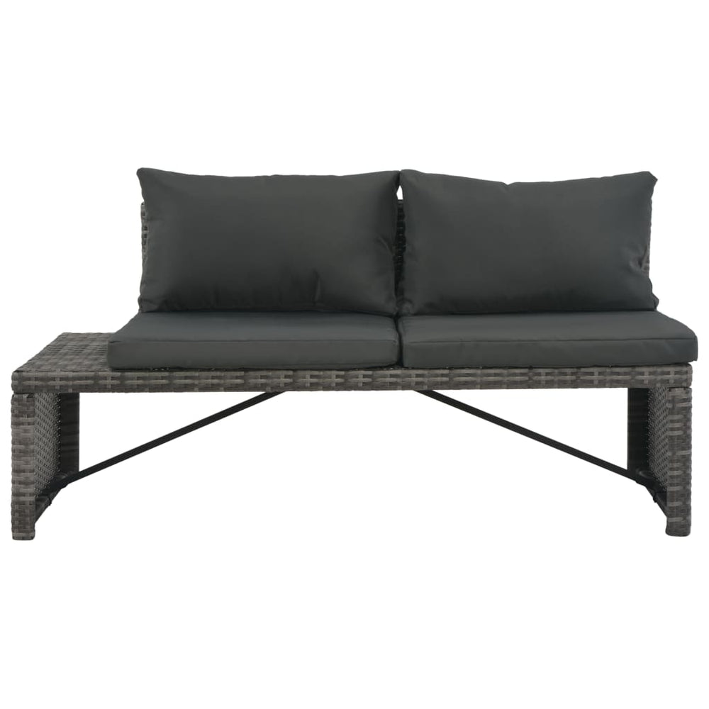 Loungeset met kussens 3-delig poly rattan grijs MeubelReus