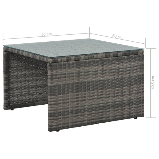 Loungeset met kussens 3-delig poly rattan grijs MeubelReus