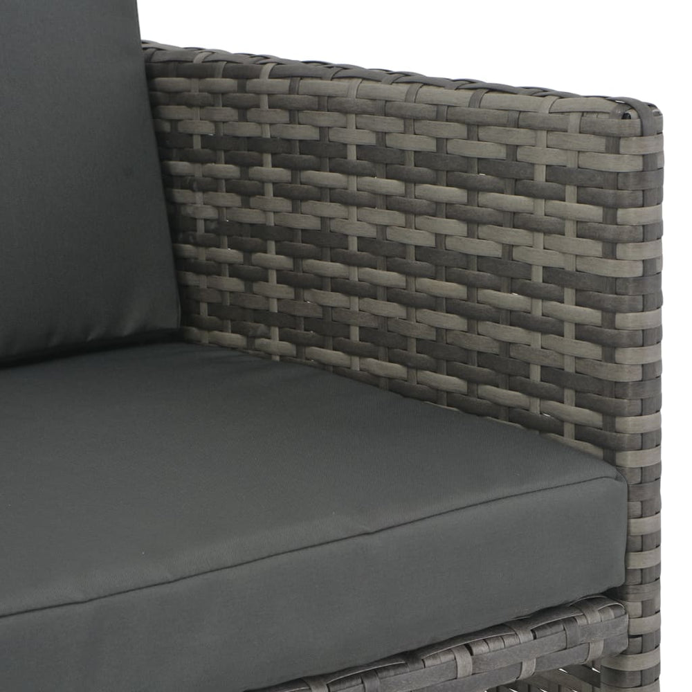 7-delige Tuinset met kussens poly rattan grijs MeubelReus