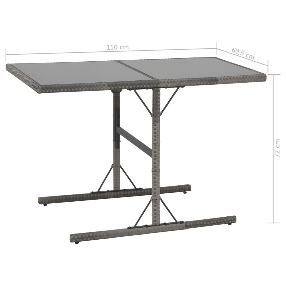 7-delige Tuinset met kussens poly rattan grijs MeubelReus