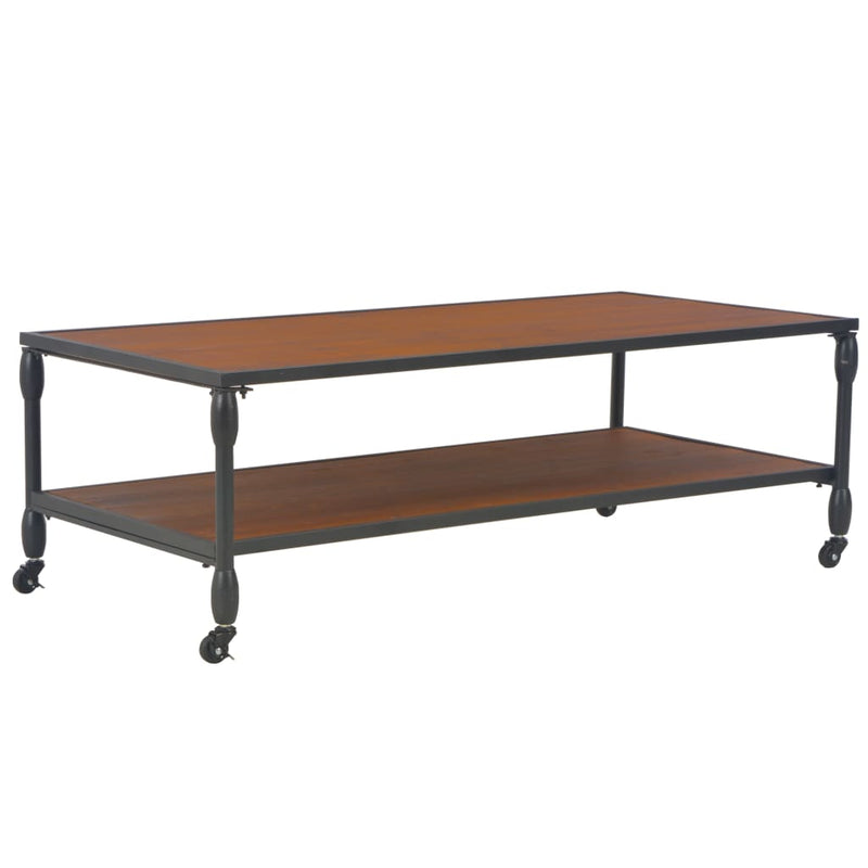 Salontafel met schap 120x60x40 cm massief vurenhout MeubelReus