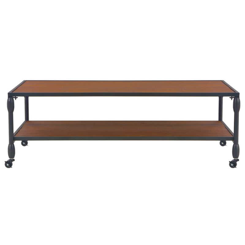 Salontafel met schap 120x60x40 cm massief vurenhout MeubelReus