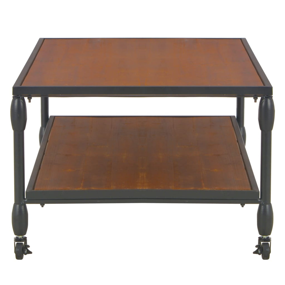Salontafel met schap 120x60x40 cm massief vurenhout MeubelReus