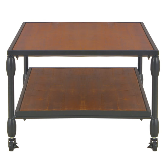 Salontafel met schap 120x60x40 cm massief vurenhout MeubelReus